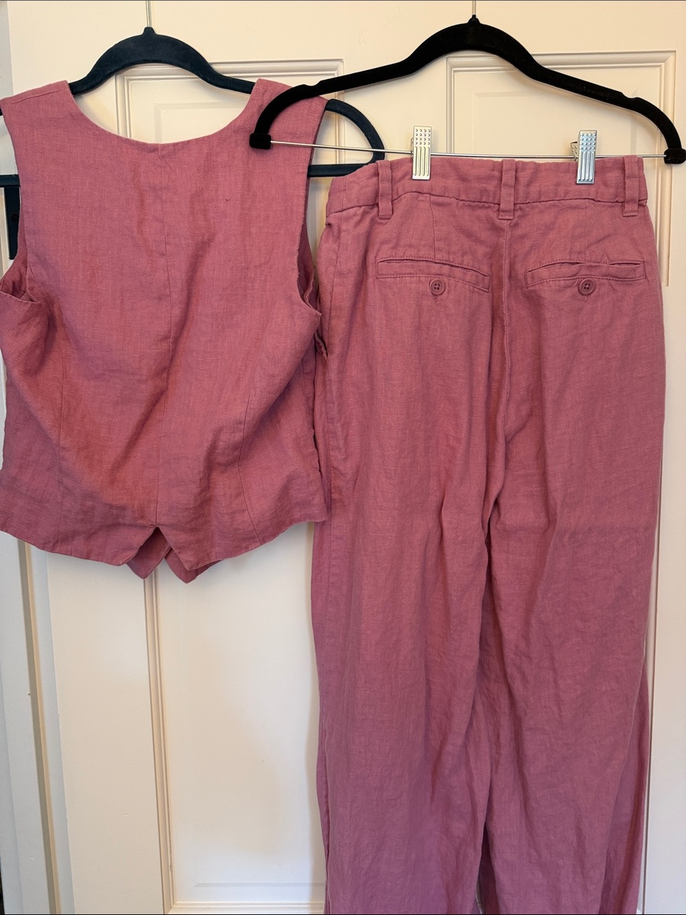 Madewell Dusty Rose Linen Vest & Pants Set - Picture 7 of 9